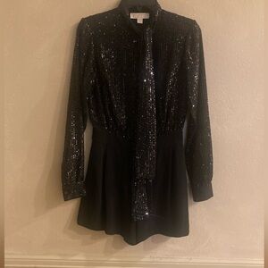 MICHAEL Michael Kors Black Sequin Top